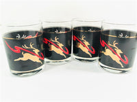 Load image into Gallery viewer, Culver Mid-Century Dasher Flying Reindeer Double Old Fashion Glasses (Set of 4)
