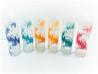 Load image into Gallery viewer, Libbey Retro Lightning Bolt Tall Collins Glasses (Set of 6)

