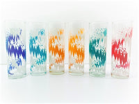Load image into Gallery viewer, Libbey Retro Lightning Bolt Tall Collins Glasses (Set of 6)
