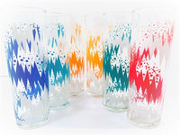Load image into Gallery viewer, Libbey Retro Lightning Bolt Tall Collins Glasses (Set of 6)
