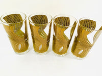 Load image into Gallery viewer, Pasinski Signed Mid-Century Golden Twist Highball Glasses (Set of 4)
