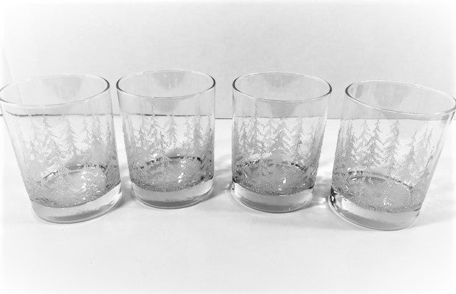 Vintage Frost Pines Double Old Fashion Glasses (Set of 4)