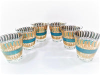 Load image into Gallery viewer, Georges Briard Signed Golden Feathers Double Old Fashion Glasses (Set of 6)
