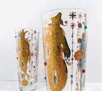 Load image into Gallery viewer, Culver Mid-Century Mardi Gras Jester With Jewels Tall Collins Glasses (Set of 2 )
