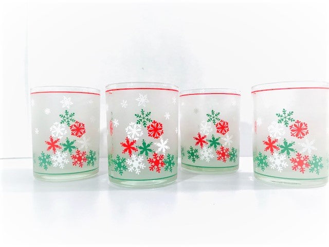 Set Of 4-JACK DANIELS Old #7 Tom Collins Glasses-Winter Snowflake  Pattern-Nice!
