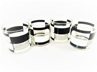 Load image into Gallery viewer, Georges Briard Signed Mid-Century Black and White Abstract Glasses (Set of 4)

