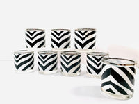 Load image into Gallery viewer, West Virginia Glass 8-Piece Mid-Century Zebra Print Set
