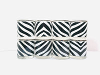 Load image into Gallery viewer, West Virginia Glass 8-Piece Mid-Century Zebra Print Set

