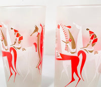Vintage Libbey Cavalcade Prancing Horses Drinking Glass Set of 4