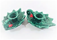 Load image into Gallery viewer, Lefton Signed Holly Berry Candle Holders (Set of 2)
