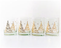Load image into Gallery viewer, Culver Signed Mid-Century Golden Christmas Tree Double Old Fashion Glasses (Set of 4)
