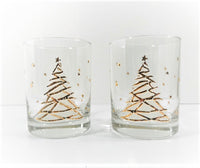 Load image into Gallery viewer, Culver Signed Mid-Century Golden Christmas Tree Double Old Fashion Glasses (Set of 4)
