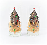 Load image into Gallery viewer, Culver Signed Mid-Century Jeweled Christmas Tree Highball Glasses (Set of 2)
