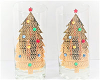 Load image into Gallery viewer, Culver Signed Mid-Century Jeweled Christmas Tree Highball Glasses (Set of 2)
