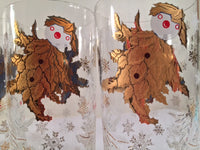 Load image into Gallery viewer, Vintage Christmas White and 22-Karat Gold Holly Boy Glasses (Set of 4)
