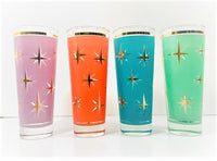 Load image into Gallery viewer, Bartlett Collins Mid-Century Atomic North Star Tall Collins Cocktail Glasses (Set of 4)
