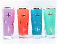 Load image into Gallery viewer, Bartlett Collins Mid-Century Atomic North Star Tall Collins Cocktail Glasses (Set of 4)
