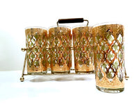 Load image into Gallery viewer, Culver Signed Mid-Century Valencia 8-Piece Highball Glasses With Carrier
