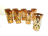 Load image into Gallery viewer, Culver Signed Mid-Century Valencia 8-Piece Highball Glasses With Carrier
