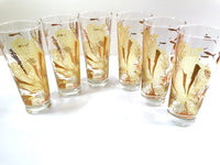 Load image into Gallery viewer, Bartlett Collins Mid-Century Under the Sea 22-Karat Gold Collins Glasses (Set of 6)
