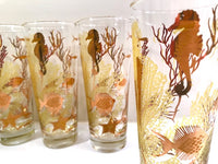 Load image into Gallery viewer, Bartlett Collins Mid-Century Under the Sea 22-Karat Gold Collins Glasses (Set of 6)

