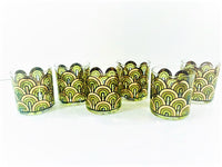 Load image into Gallery viewer, Retro Mod 22-Karat Gold and Green Arches Glasses (Set of 6)
