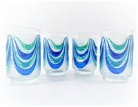 Load image into Gallery viewer, Libbey Mid-Century Green and Blue Swag Glasses (Set of 4)
