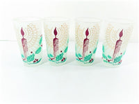 Load image into Gallery viewer, Vintage Frosted Holiday Candle Glasses (Set of 4)
