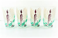 Load image into Gallery viewer, Vintage Frosted Holiday Candle Glasses (Set of 4)
