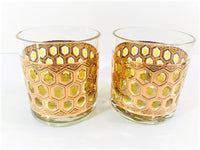Load image into Gallery viewer, Hollywood Regency 22-Karat Gold and Green Old Fashion Glasses (Set of 4)
