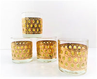 Load image into Gallery viewer, Hollywood Regency 22-Karat Gold and Green Old Fashion Glasses (Set of 4)
