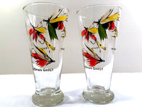 Load image into Gallery viewer, Vintage Fly Fishing Lures Pilsner Glasses (Set of 2)
