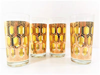 Load image into Gallery viewer, Hollywood Regency 22-Karat Gold and Green Highball Glasses (Set of 4)
