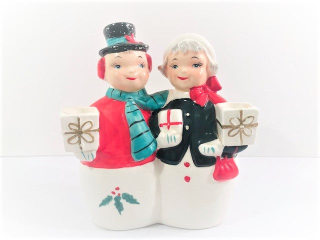UCAGCO Japan Mr. and Mrs. Snowman Candle Holder