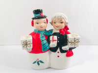 Load image into Gallery viewer, UCAGCO Japan Mr. and Mrs. Snowman Candle Holder
