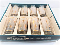 Load image into Gallery viewer, Dominion Glass Mid-Century 22-Karat Gold and White Stars Glasses (Set of 8)
