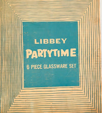 Load image into Gallery viewer, Libbey Mid-Century Partytime Star Frost Gold and Turquoise Atomic Stars Glasses (Set of 6)
