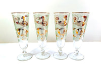 Load image into Gallery viewer, Libbey Mid-Century Marine Life Pilsner/Champagne Glasses (Set of 4)
