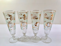 Load image into Gallery viewer, Libbey Mid-Century Marine Life Pilsner/Champagne Glasses (Set of 4)
