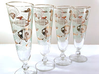 Load image into Gallery viewer, Libbey Mid-Century Marine Life Pilsner/Champagne Glasses (Set of 4)
