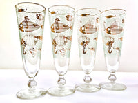 Load image into Gallery viewer, Libbey Mid-Century Marine Life Pilsner/Champagne Glasses (Set of 4)
