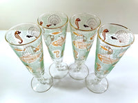 Load image into Gallery viewer, Libbey Mid-Century Marine Life Pilsner/Champagne Glasses (Set of 4)
