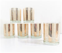 Load image into Gallery viewer, Georges Briard Signed Gold and White Abstract Double Old Fashion Glasses (Set of 6)
