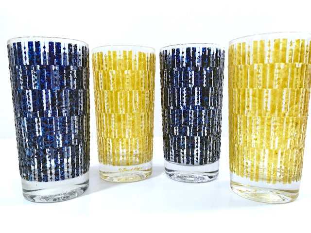 Fred Press Signed Mid-Century Ice Glasses (Set of 4)