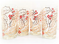 Load image into Gallery viewer, Culver Signed Mid-Century Frosted Holly Highball Glasses (Set of 4)
