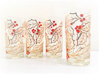 Load image into Gallery viewer, Culver Signed Mid-Century Frosted Holly Highball Glasses (Set of 4)
