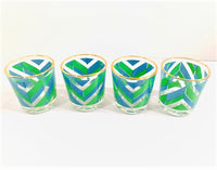 Load image into Gallery viewer, Retro Blue and Green Arrow Glasses (Set of 4)

