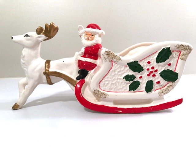 Santa and Reindeer Christmas Planter