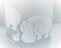 Load image into Gallery viewer, Georges Briard Signed Mid-Century Frosted Hippopotamus Double Old Fashion Glasses (Set of 2)
