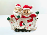 Load image into Gallery viewer, Vintage Dickson Mr. and Mrs. Claus Noel Planter
